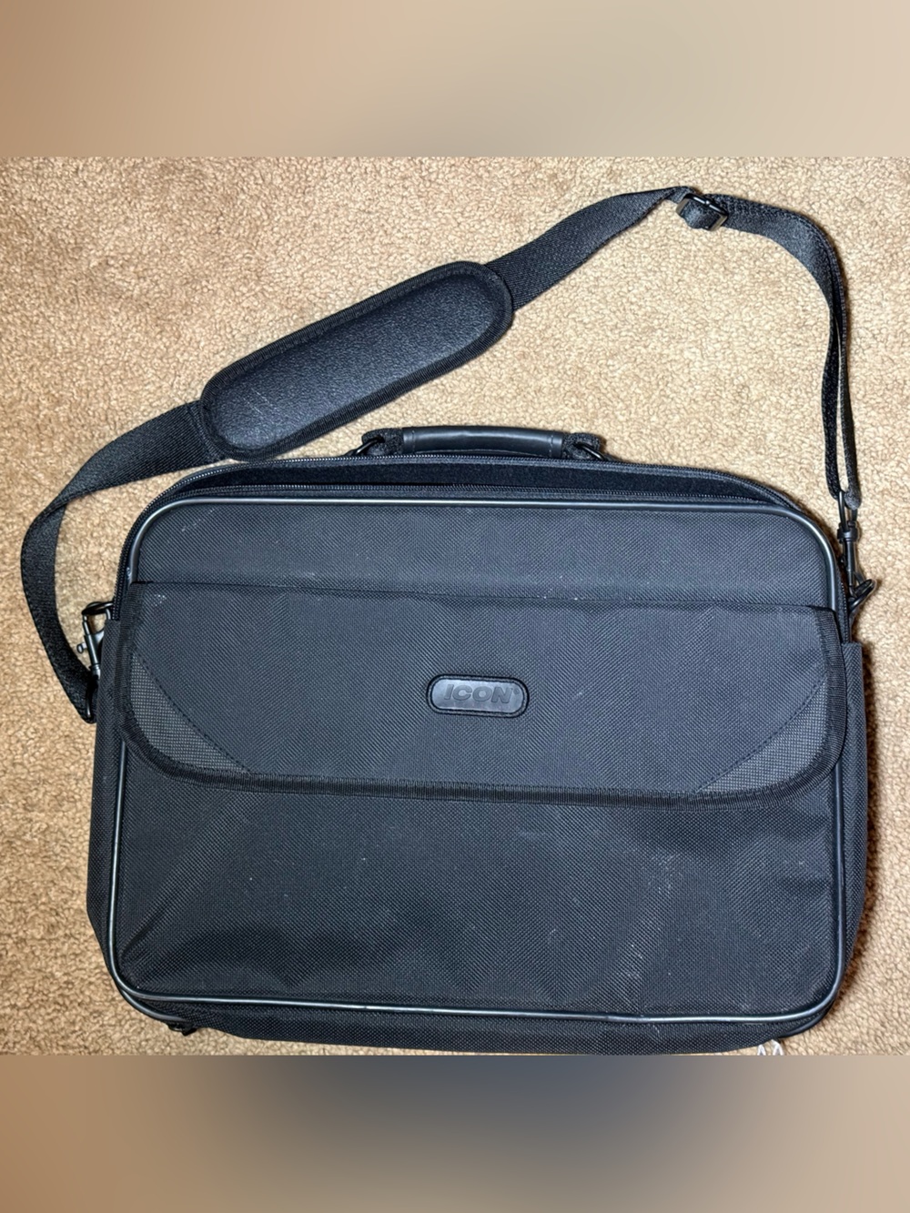 Black Laptop Briefcase with Shoulder Strap